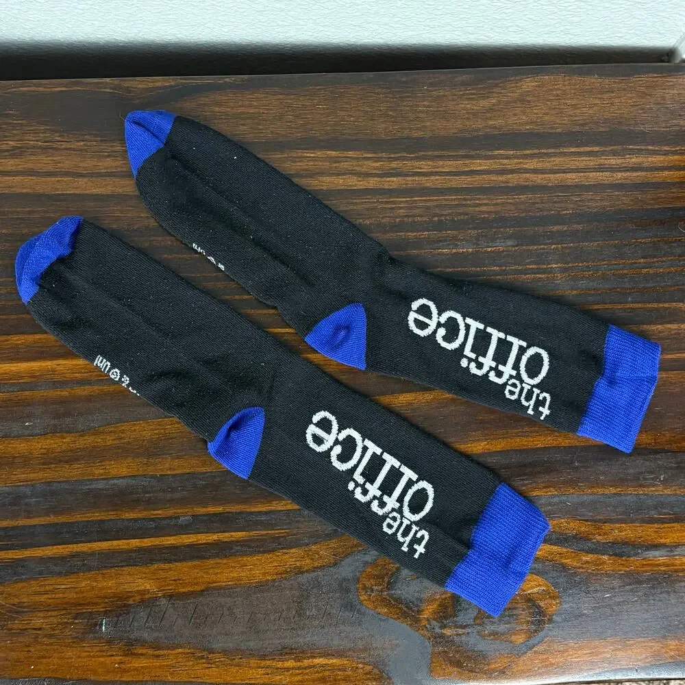 The Office Black Blue Novelty Socks Fandom Television TV Geek Nerd Color Block
